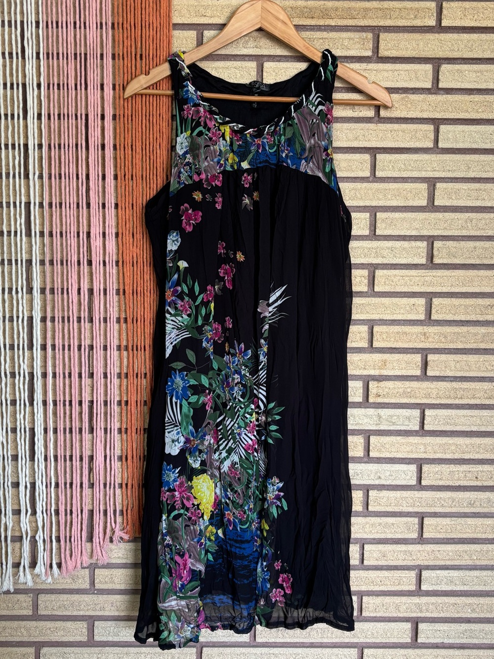 Floral/Zebra Print HalterDress - Asna - Large - Summer Dress - Cruise - Travel